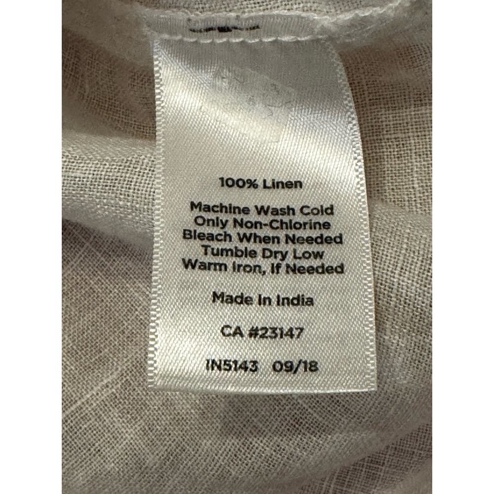Talbots 100% Linen Women’s Blouse Tunic Sz M White Beach Coverup Old Money Prep - Picture 5 of 8
